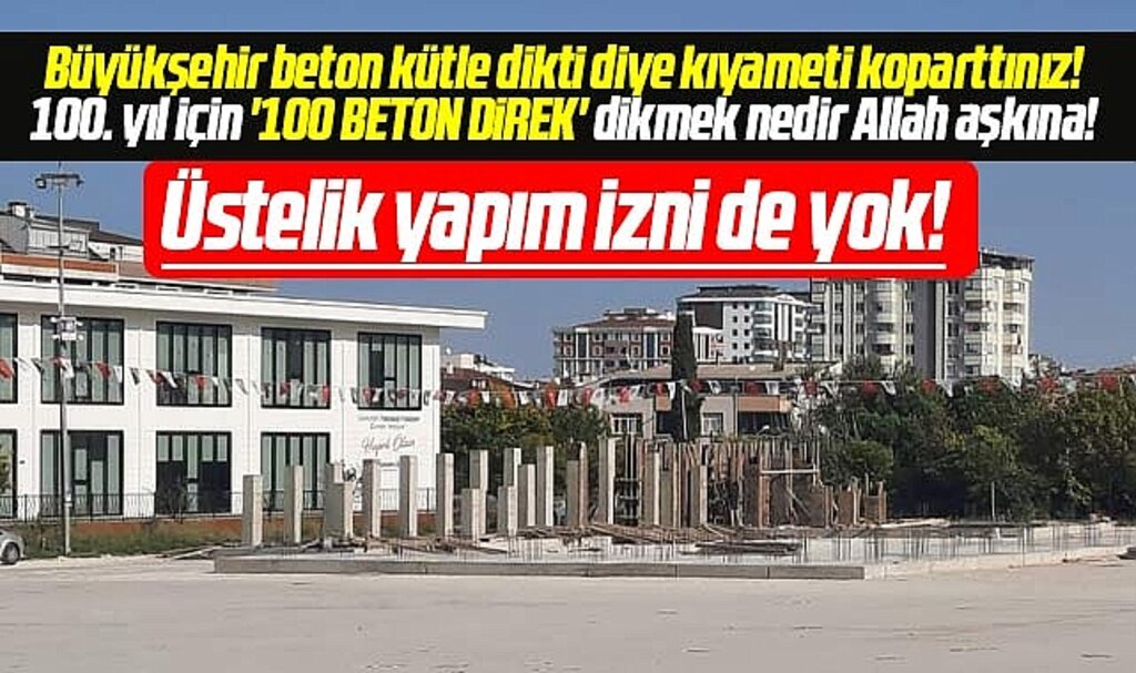 Samsun'da Atakum Kent Meydanına anıt için 100 beton direk dikildi!