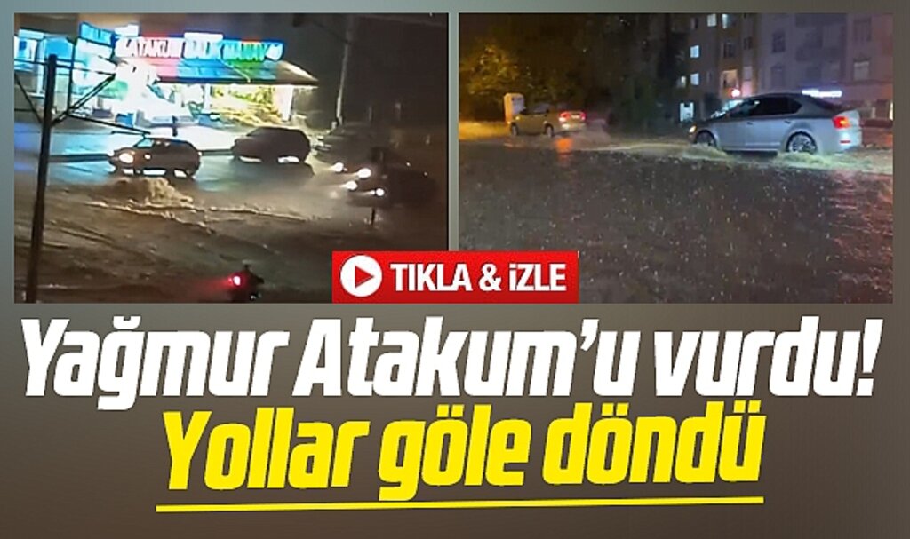 Samsun'da sağanak yağmur! Atakum ilçesinde yollar göle döndü
