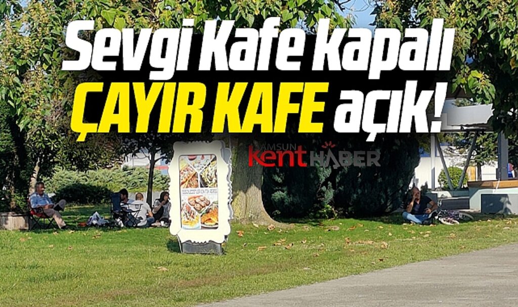Samsun'da Sevgi Kafe'nin kapalı olması nedeniyle vatandaş yeşil alanlara oturuyor