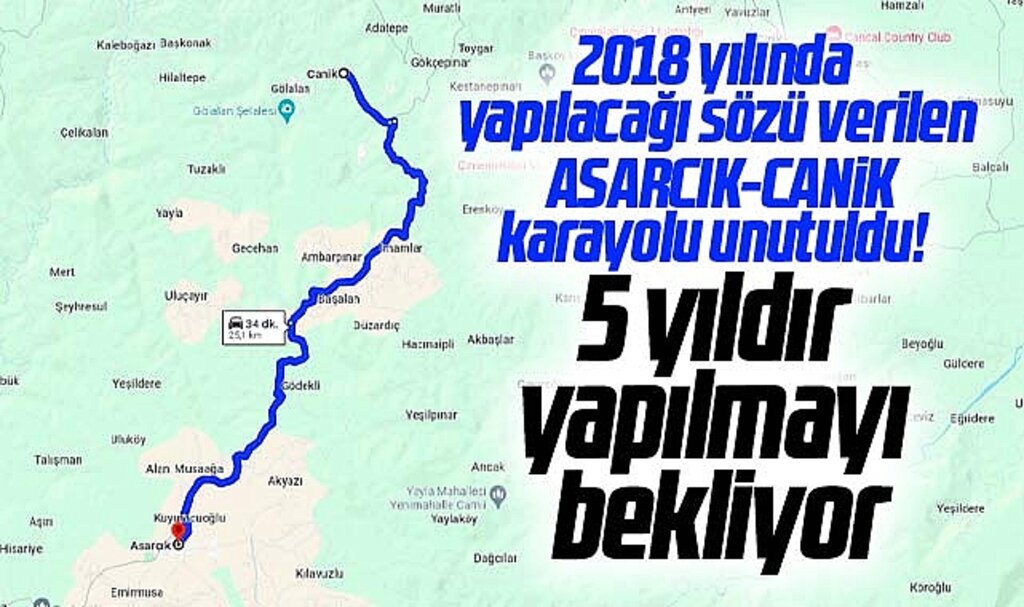 Samsun'da Asarcık-Canik karayolu unutuldu! 5 yıldır yapılmayı bekliyor