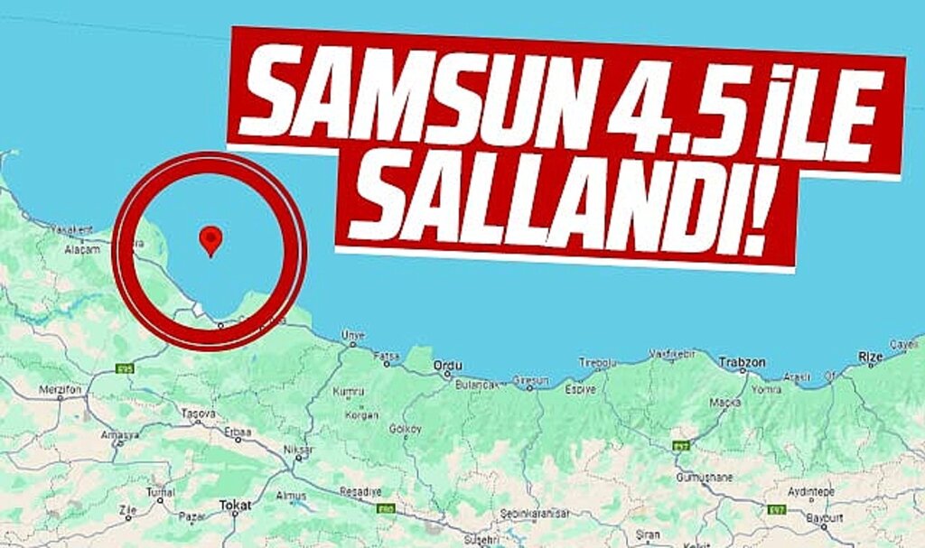 Samsun'da 4.5 büyüklüğünde deprem oldu! İlkadım, Atakum, Canik sallandı