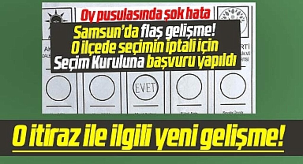 Samsun Bafra'da yerel seçimin iptali için Seçim Kurulu'na yapılan itirazda yeni gelişme