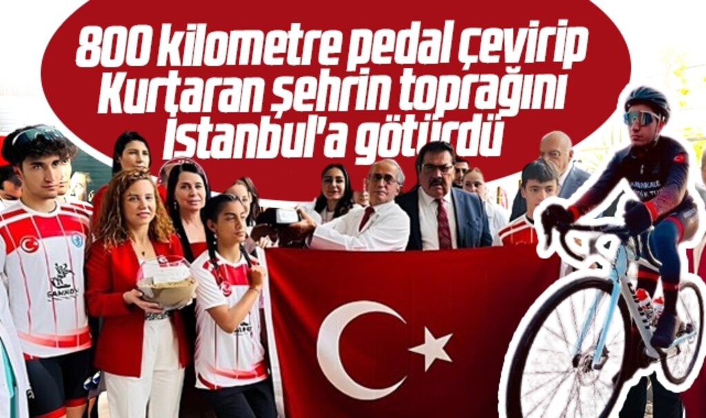 SAMKON desteğiyle bisiklet sporcusu Samsun'dan aldığı toprak ve bayrağı İstanbul'a götürdü
