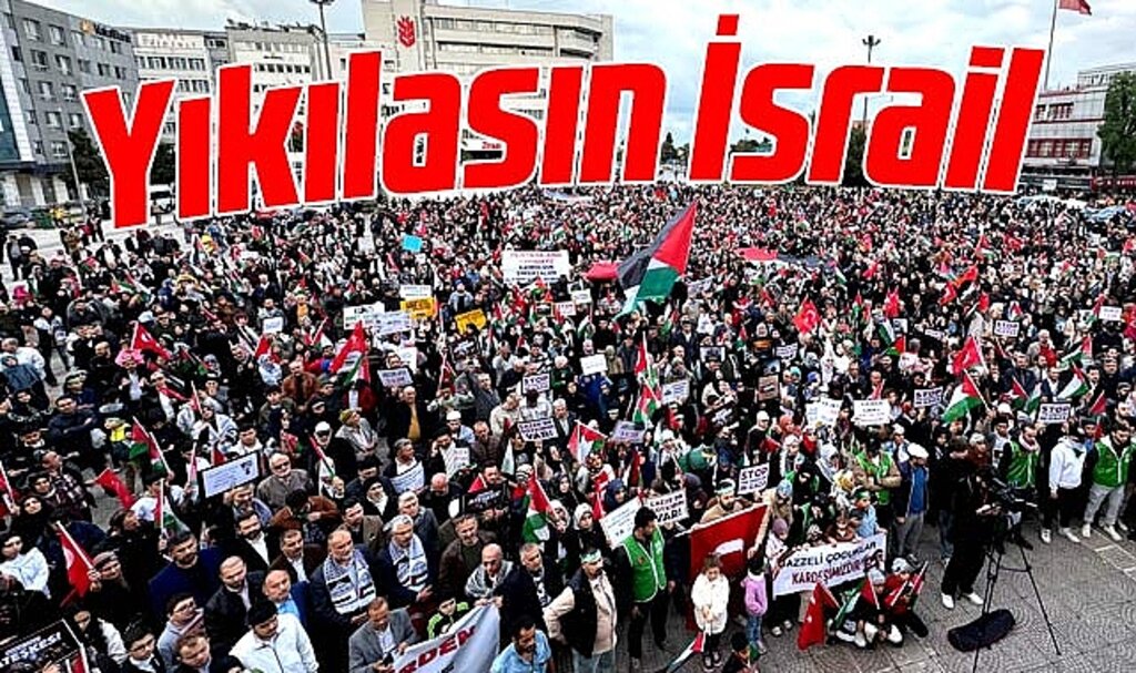 Samsun'da Filistin'e destek yürüyüşü yapıldı İsrail protesto edildi