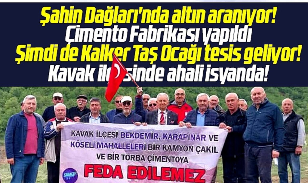 Samsun'un Kavak ilçesinde Kalker Taş Ocağı Tesisi protestosu! Mahalleliler tepki gösterdi