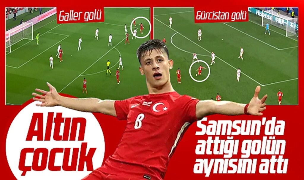Arda Güler'in Gürcistan'a attığı gol, Samsun'da Galler maçında attığı golü hatırlattı