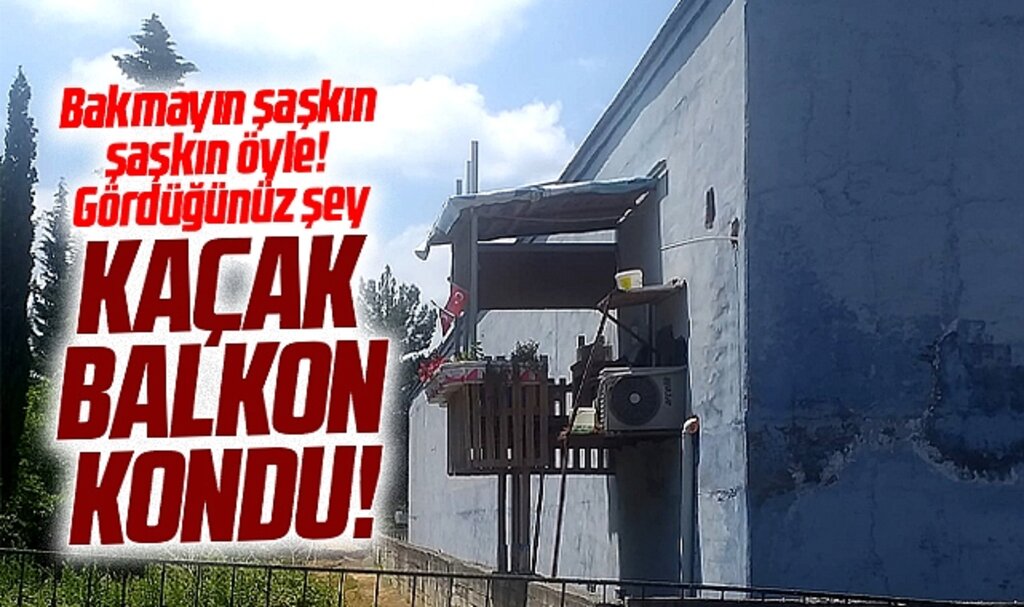 Samsun'da Gıda Borsasında bir firma binanın dışına kaçak balkon yaptı