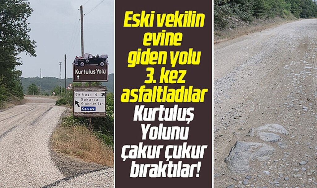 Samsun'da eski vekilin evine giden yol 3. kez asfaltlandı Ata Yolu çakur çukur bırakıldı