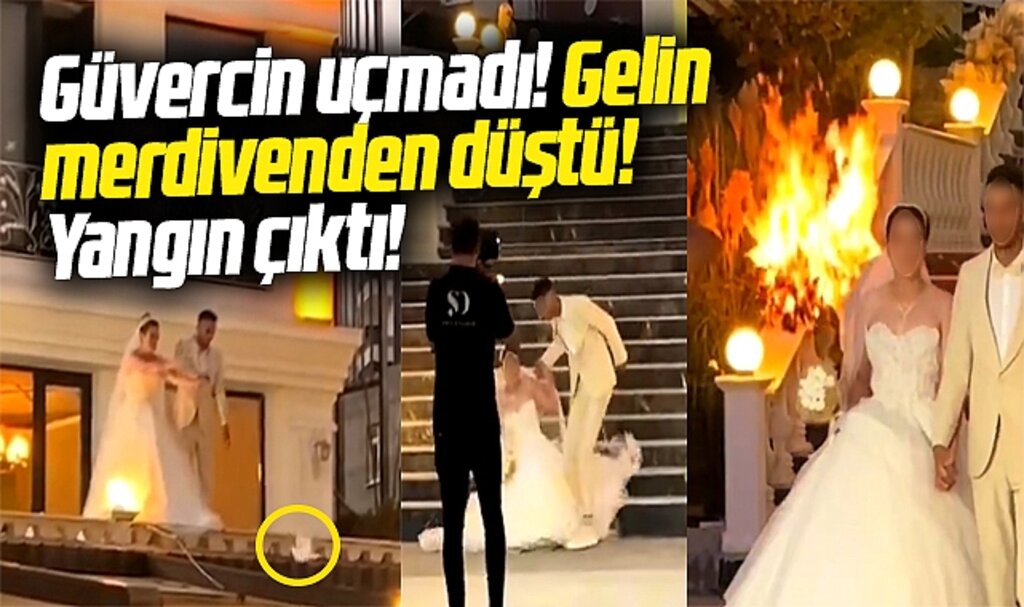 Samsun'da gelin ve damadın talihsizliği! Güvercin uçmadı, gelin düştü, yangın çıktı