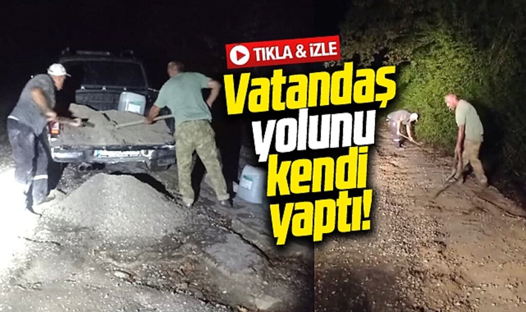 Samsun Kavak'ta bozuk yolu vatandaş kendi imkanları ile yaptı