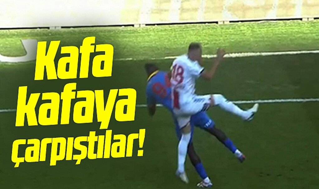 Samsunspor Göztepe maçında yürekler ağza geldi! İki futbolcu kafa kafaya çarpıştı