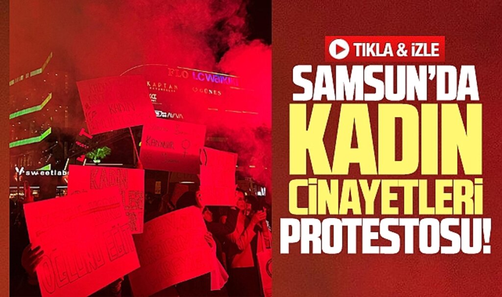 Samsun'un Atakum ilçesinde kadın cinayetleri protesto edildi