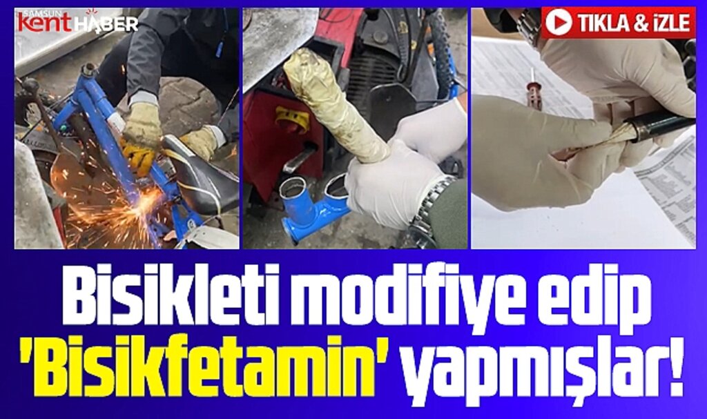 Samsun'da bisikletin gövde ve gidon kısmından 430 gram metamfetamin çıktı