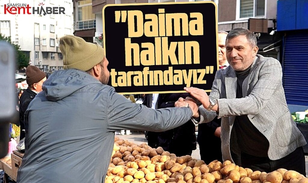 Samsun'da MHP, Modern Pazar'da esnaf ve vatandaş ile görüştü