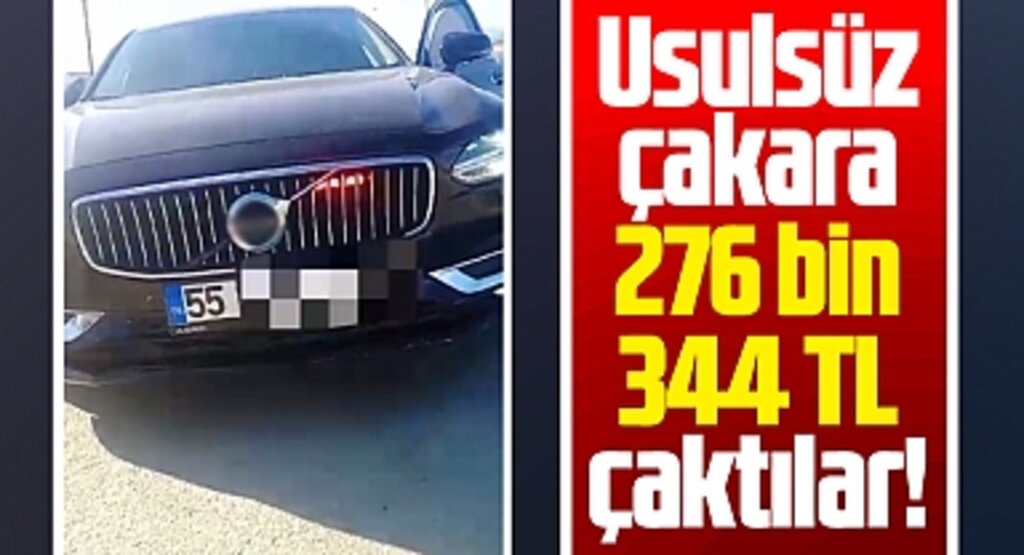 Samsun'da usulsüz çakar kullanan sürücüye 276 bin 344 TL para cezası