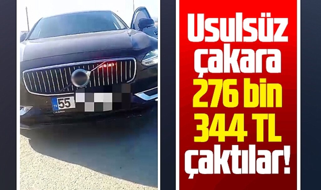 Samsun'da usulsüz çakar kullanan sürücüye 276 bin 344 TL para cezası