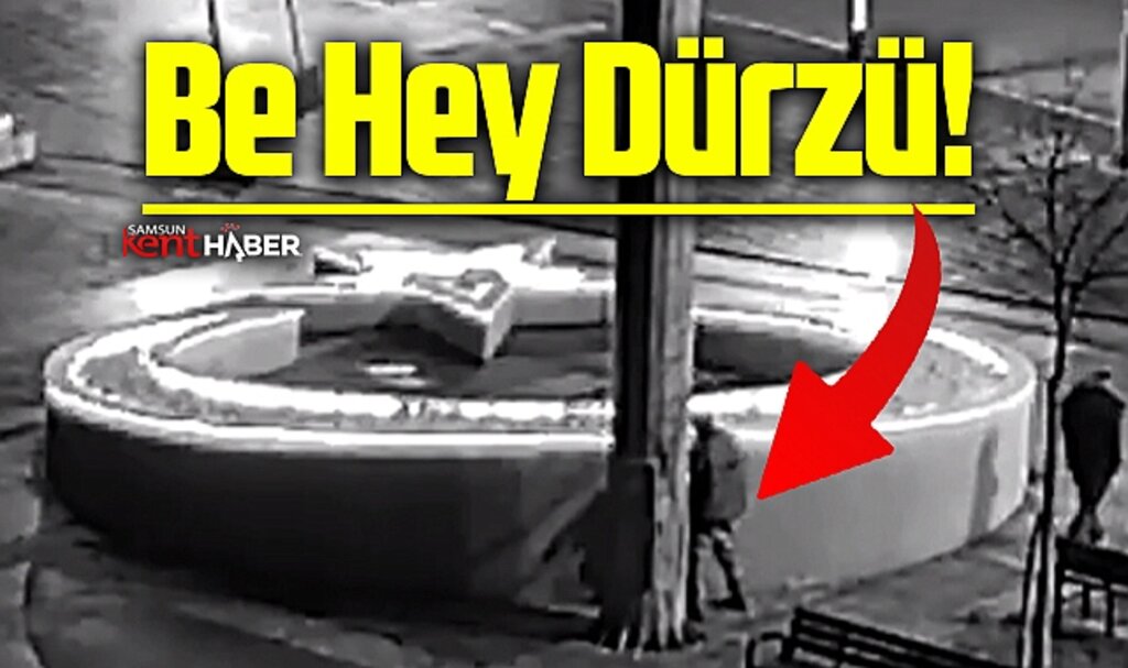 Samsun'un 19 Mayıs ilçesinde Türk Bayrağına büyük saygısızlık!