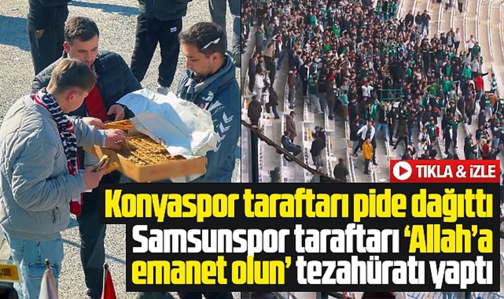 Konyaspor-Samsunspor maçında taraftarların dostluk görüntüleri takdir topladı