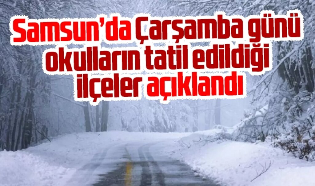 Samsun'da 12 Şubat Çarşamba günü okulların tatil edildiği ilçeler açıklandı