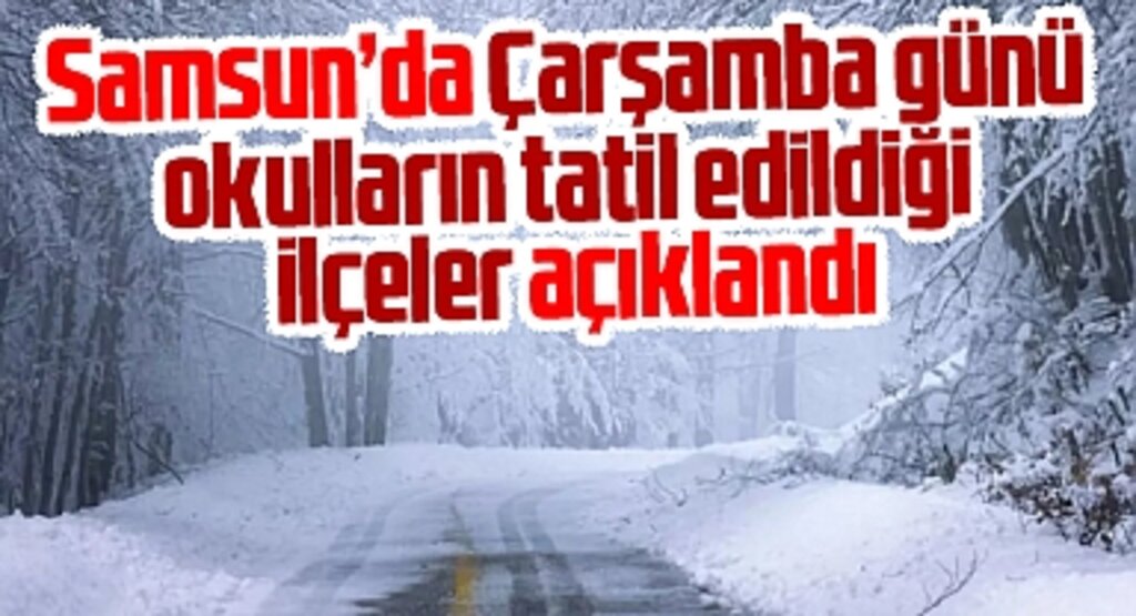 Samsun'da 12 Şubat Çarşamba günü okulların tatil edildiği ilçeler açıklandı