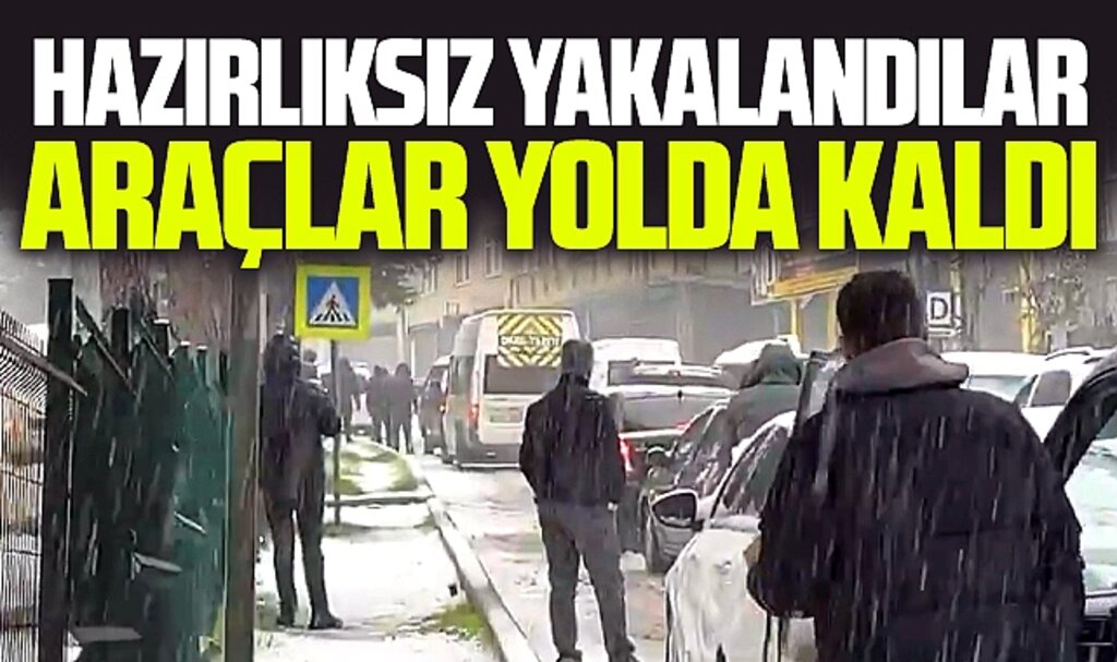 Samsun'da kar yağışına hazırlıksız yakalanan sürücüler yolda kaldı