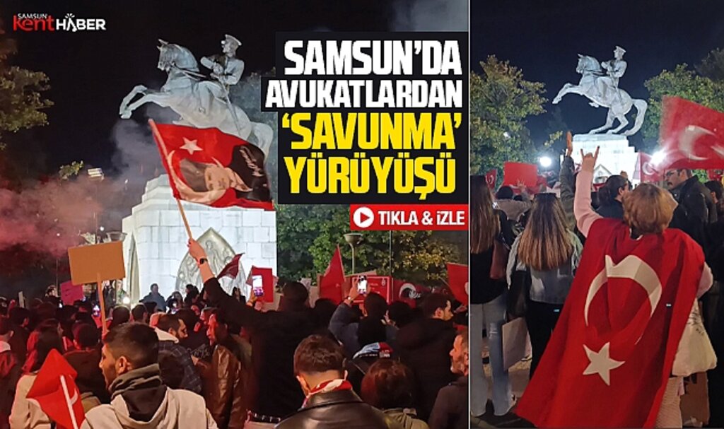 Samsun'da avukatlardan hak, hukuk, adalet yürüyüşü!