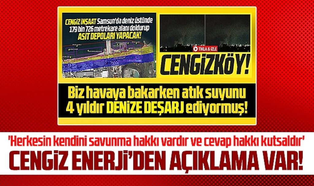 Samsun'da Cengiz Enerji denize atık su deşarjı iddiası ile ilgili açıklama yaptı