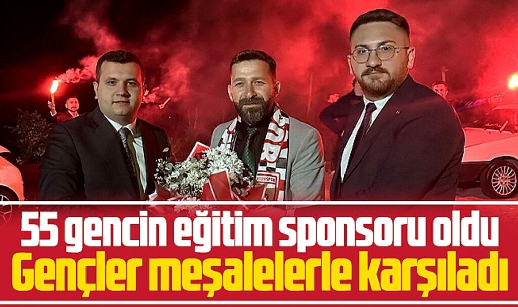 ASFED Genel Başkanı Yılmaz'ı eğitim sponsoru olduğu gençler meşalelerle karşıladı