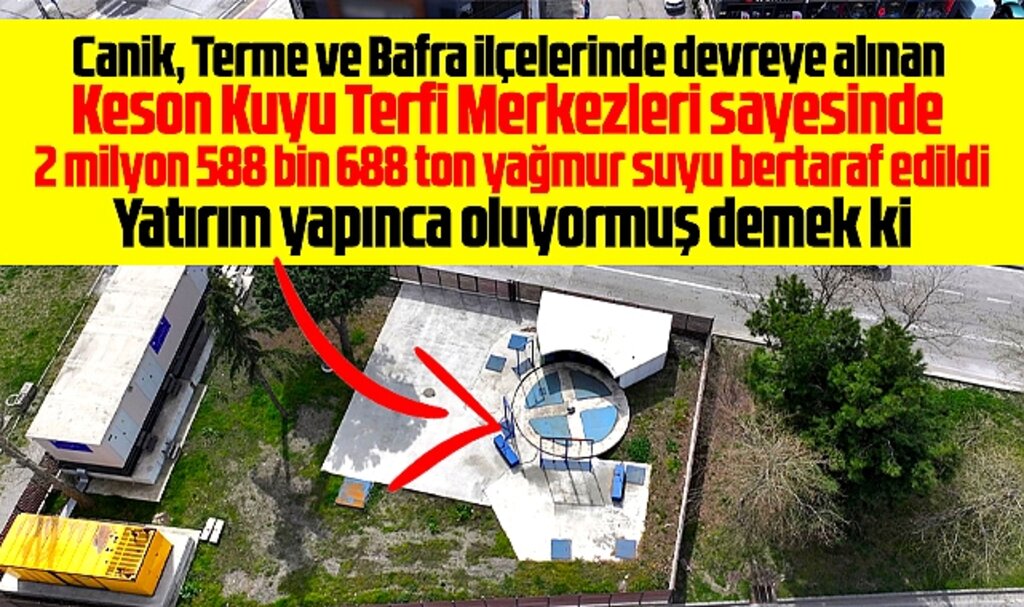 Samsun'da 2 milyon 588 bin 688 ton yağmur suyu bertaraf edildi