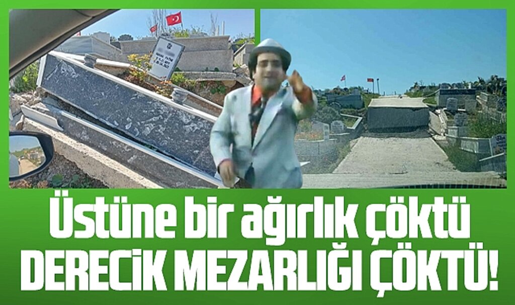 Samsun'da Derecik Mezarlığında mezar yerleri ve yollar çöktü! Şok görüntü!