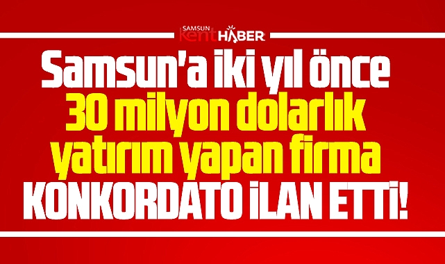 Samsun'a 30 milyon dolarlık yatırım yapan firma konkordato ilan etti!