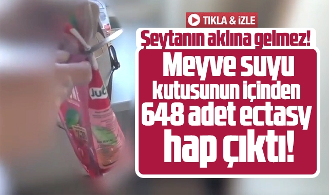 Samsun'da 648 adet ectasy hap meyve suyu kutusunun içinden çıktı