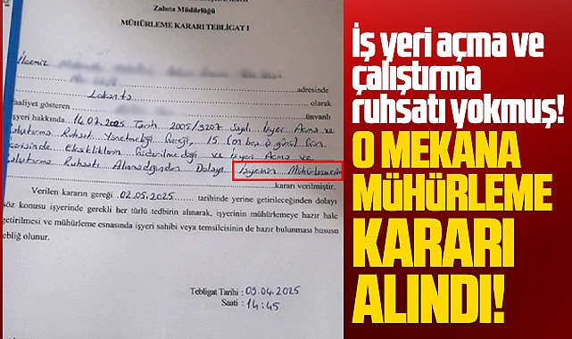 Samsun'da o restorana şok mühürleme tebligatı!