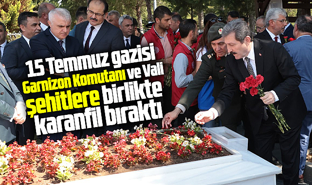 Samsun'da 15 Temmuz'un 9'uncu yılında şehit mezarlarına karanfil bırakıldı