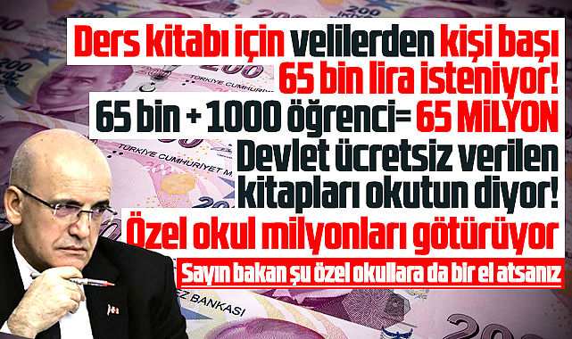 Samsun'da özel okulda kitap rantı! Kişi başı 65 bin lira! Bin öğrenci 65 milyon lira