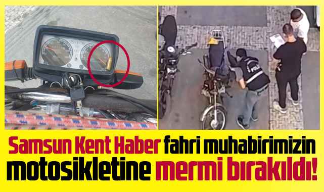 Samsun'da kamusal gazeteci İbrahim Akkuş'un motosikletine mermi bırakıldı