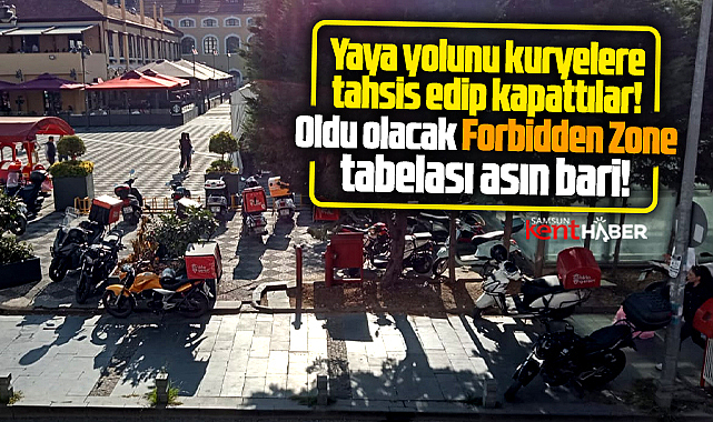 Samsun'da Bulvar AVM yaya yolunu moto kuryelere tahsis etti!