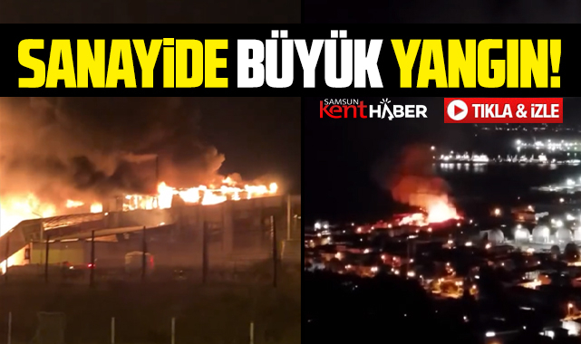 Samsun'da Örnek Sanayide kereste fabrikasında büyük yangın!