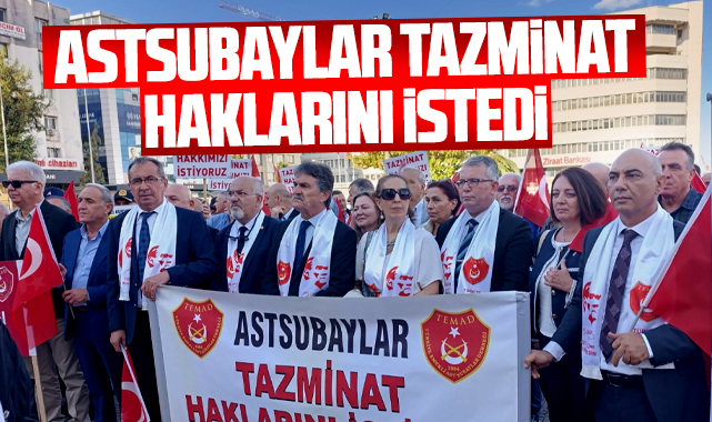 Samsun'da TEMAD üyesi astsubaylar tazminat hakları için yürüdü