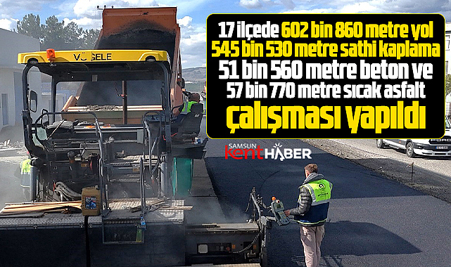 Samsun Büyükşehir 2025 yılı içinde yapılan yol çalışmalarının toplamını açıkladı