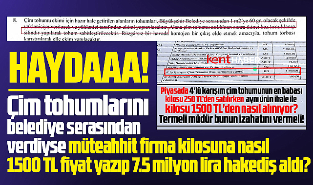 Samsun'da çim tohumu ihalesinde şartname ortaya çıktı, soru işaretleri oluştu!