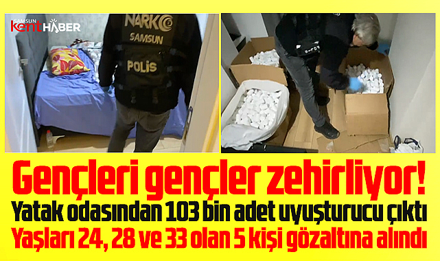 Samsun'un Atakum ilçesinde eve narkotik operasyonu! 5 kişi gözaltına alındı