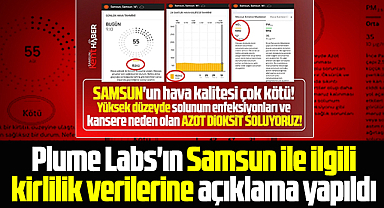 Samsun'un hava kalitesini kötü gösteren Plume Labs'ın verilerine açıklama