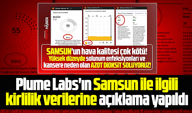 Samsun'un hava kalitesini kötü gösteren Plume Labs'ın verilerine açıklama