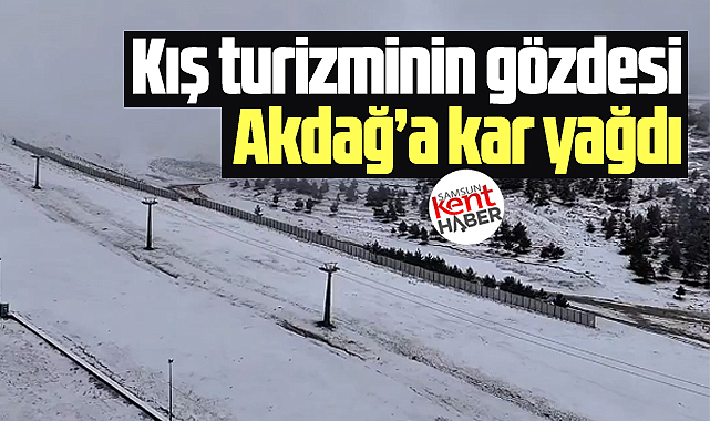 Samsun'da Akdağ Kayak Merkezine 2025 yılının ilk karı yağdı