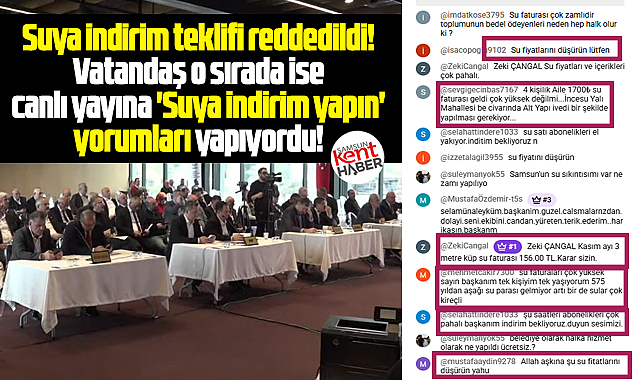Samsun'da su faturalarında TEFE-TÜFE kaldırılsın teklifi reddedildi