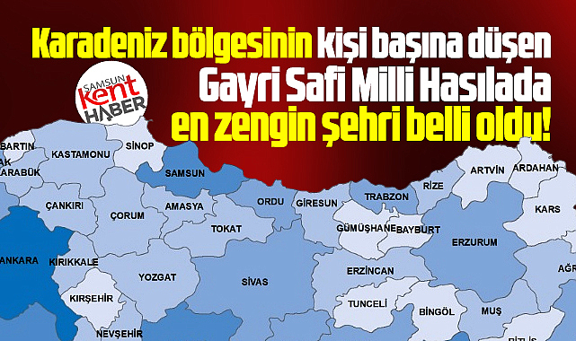 Samsun, Gayri Safi Milli Hasılada, Karadeniz bölgesinin en zengin şehri