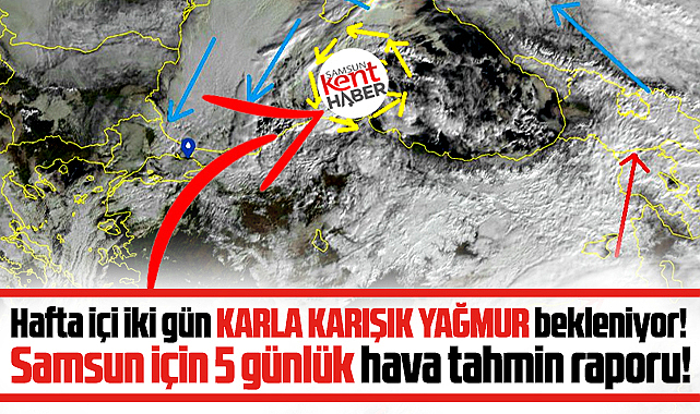 Samsun'da hafta içi iki gün karla karışık yağmur bekleniyor!