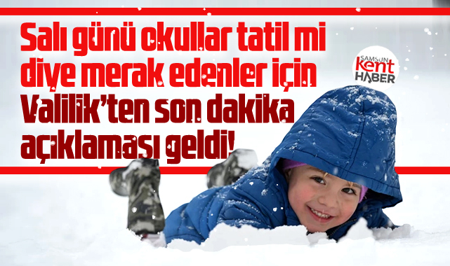 Samsun'da okullara 13 Ocak Salı günü için son dakika kar tatili açıklaması!