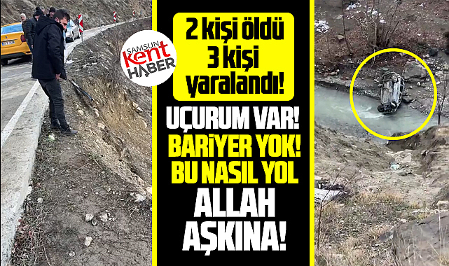 Samsun'un Ayvacık ilçesinde yolda uçurum var önlem yok! Adeta ölüm yolu!